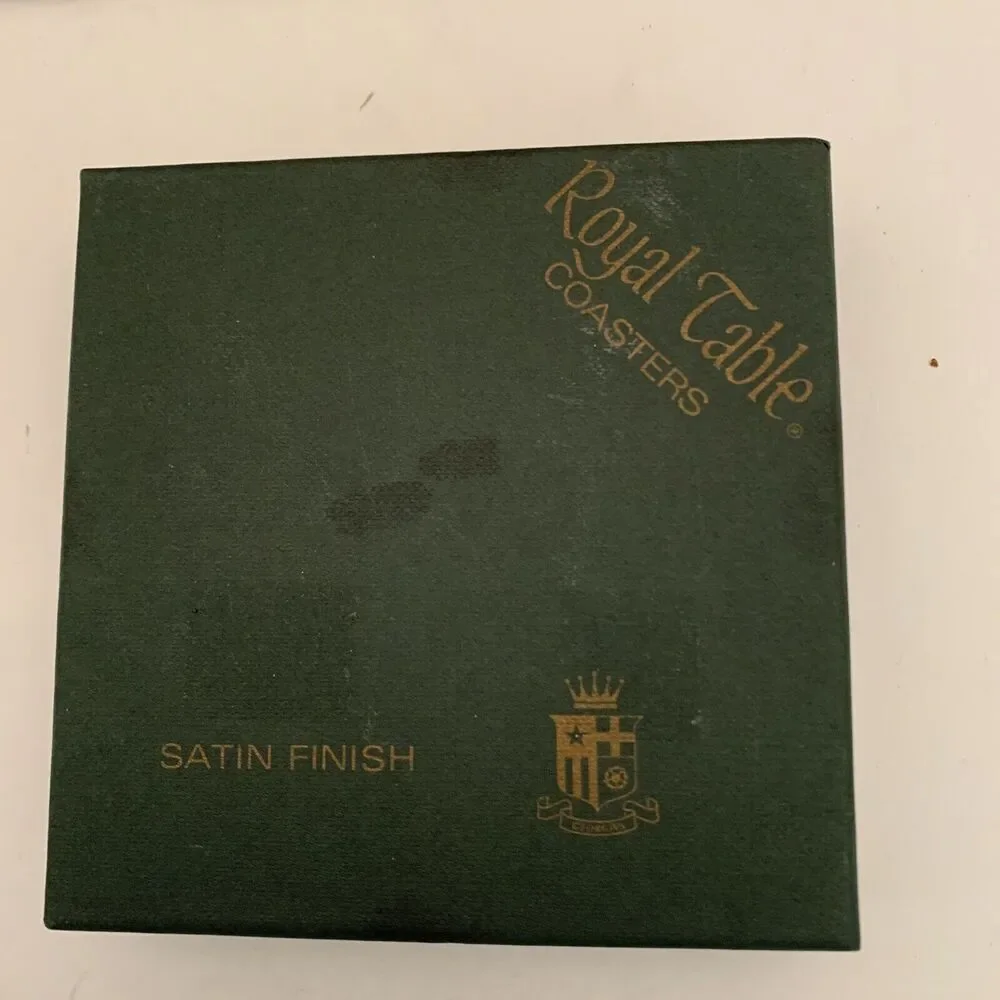Royal Table Set of 6 Coasters Poinsettia Holiday Satin Finish Cork Backed 4